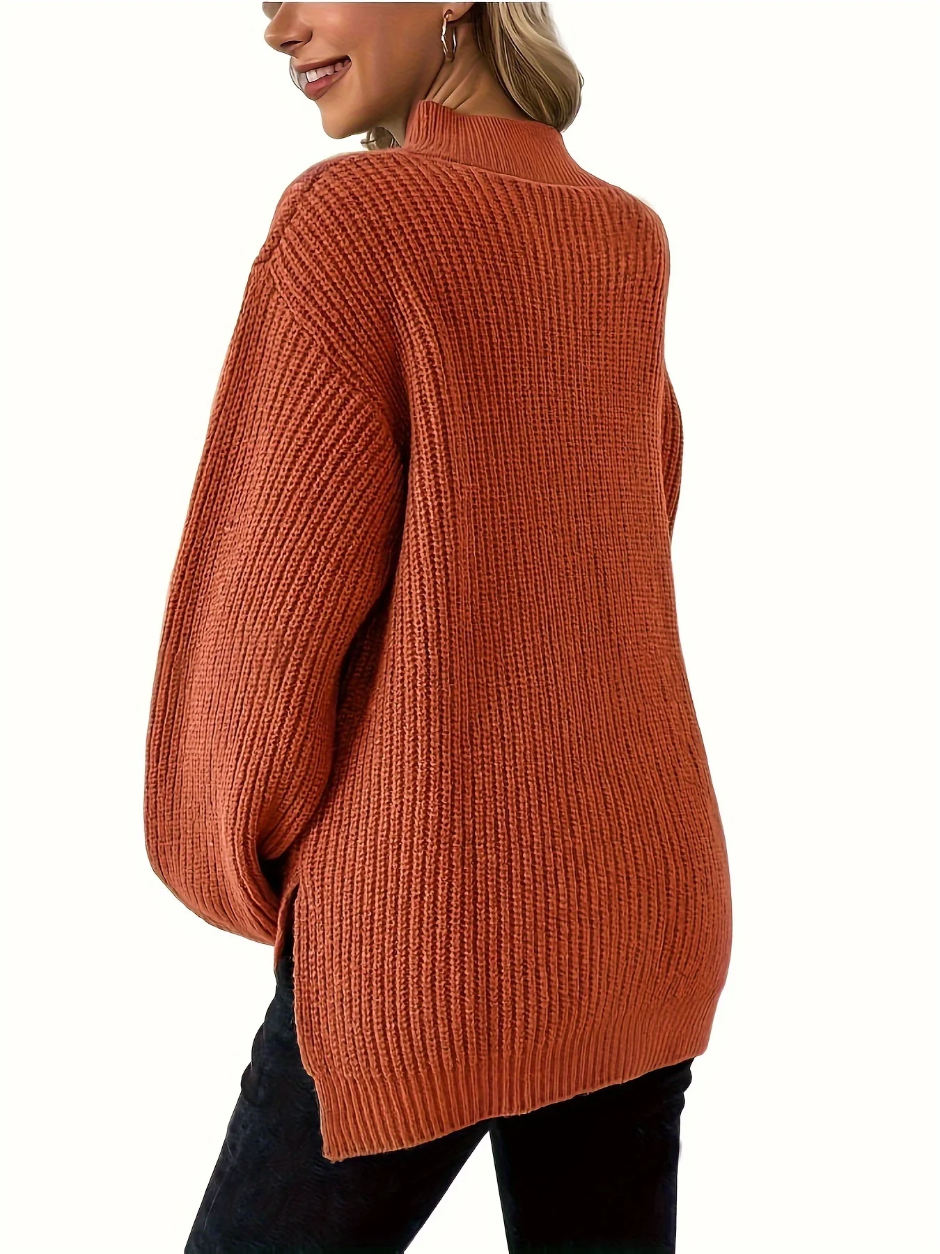 Pull de maternité en tricot avec ourlet fendu – Image 2