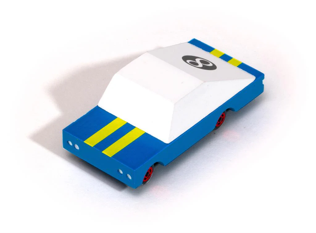 Voiture en Bois Candycar World - Racer Bleu #8 – Image 6
