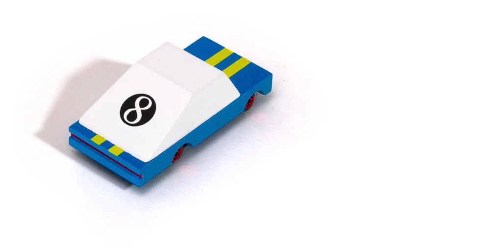 Voiture en Bois Candycar World - Racer Bleu #8 – Image 7