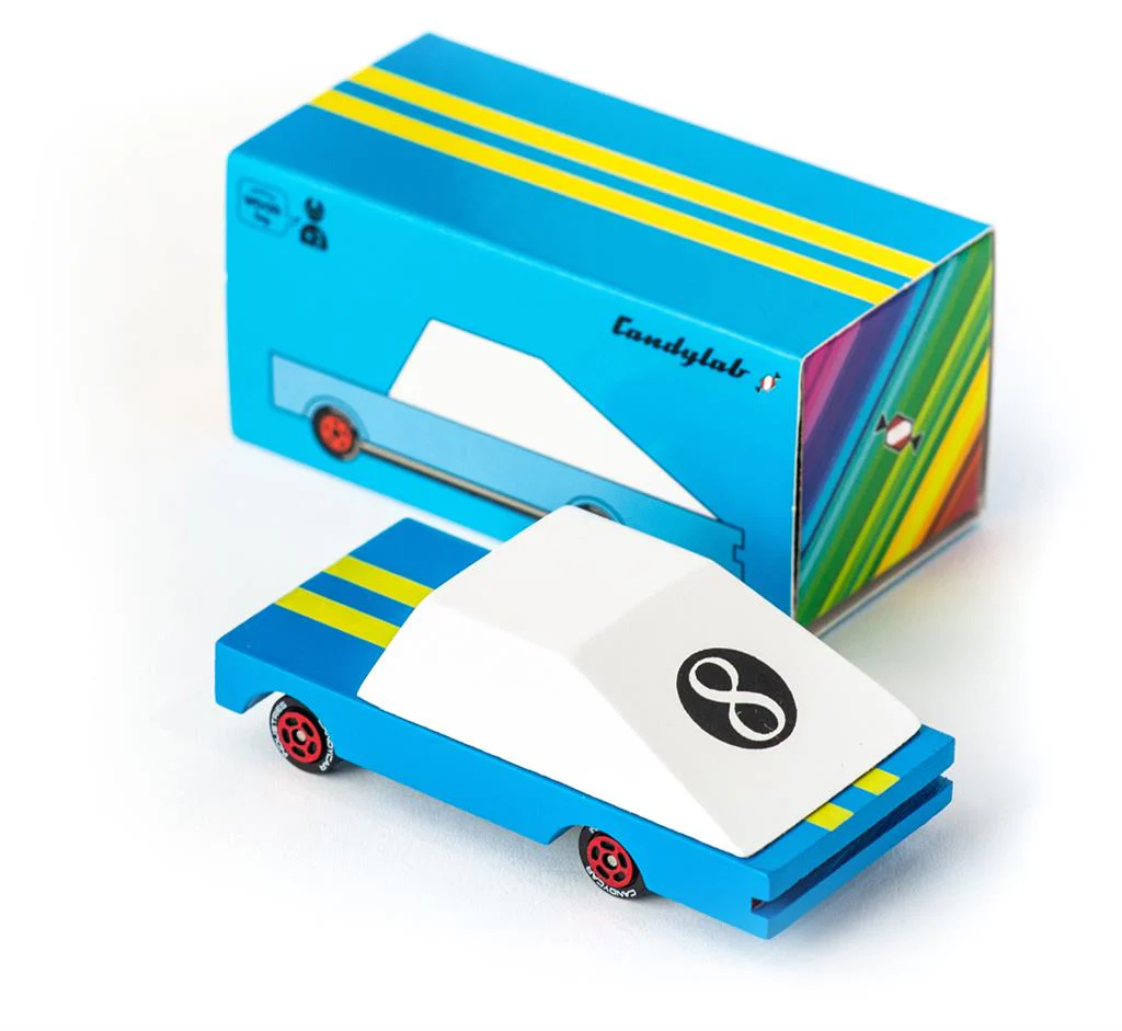 Voiture en Bois Candycar World - Racer Bleu #8 – Image 8