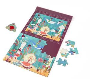2 En 1 Puzzle Magnétique - Jeu De Recherche Mystery - Sirène