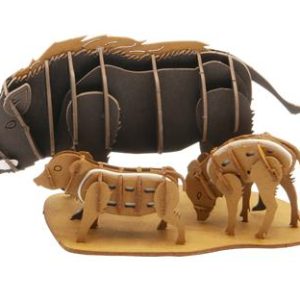 Modèle En Papier 3D - Famille De Sanglier