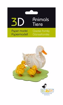 Modèle En Papier 3D - Famille d’oies – Image 2