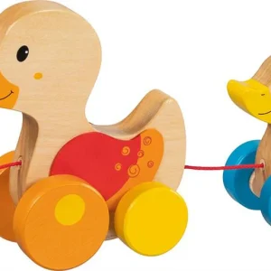 Animal à tirer - Famille Canard en Bois à Tirer