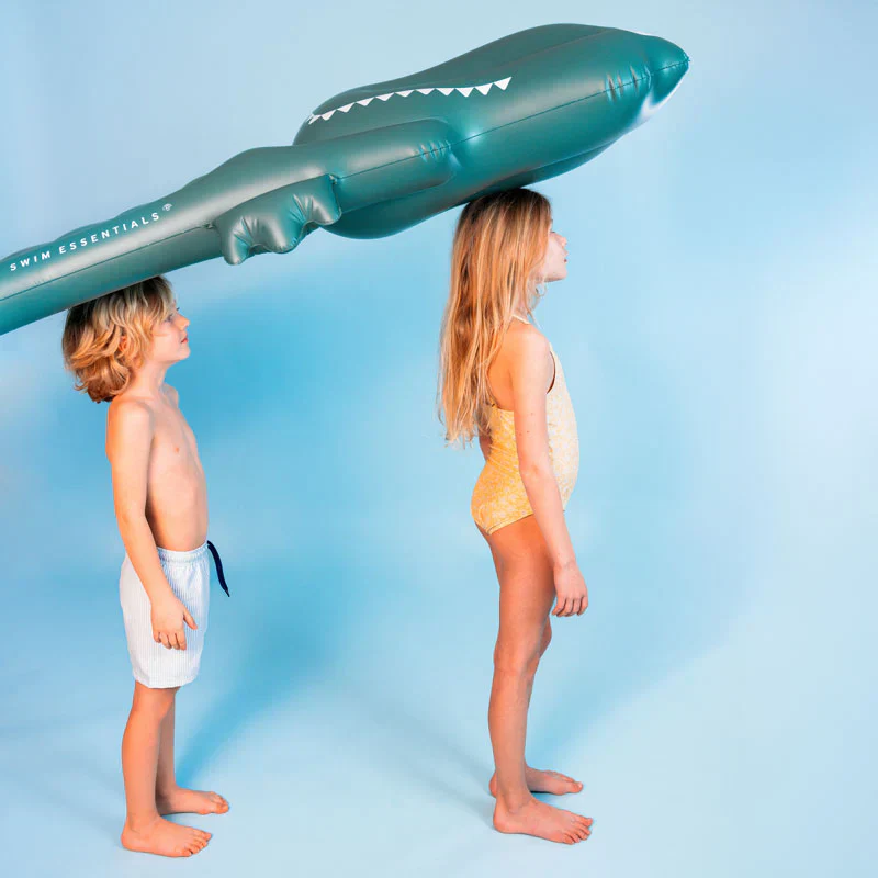 Matelas gonflable de luxe Crocodile vert – Image 2