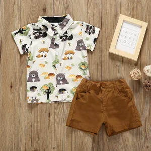 Ensembe short et chemise imprimée pour enfant