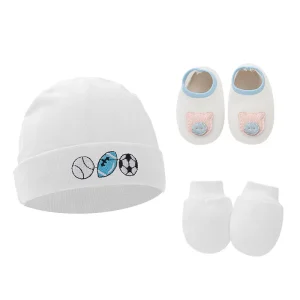 Ensemble bonnet chaussons et mitaines bébé