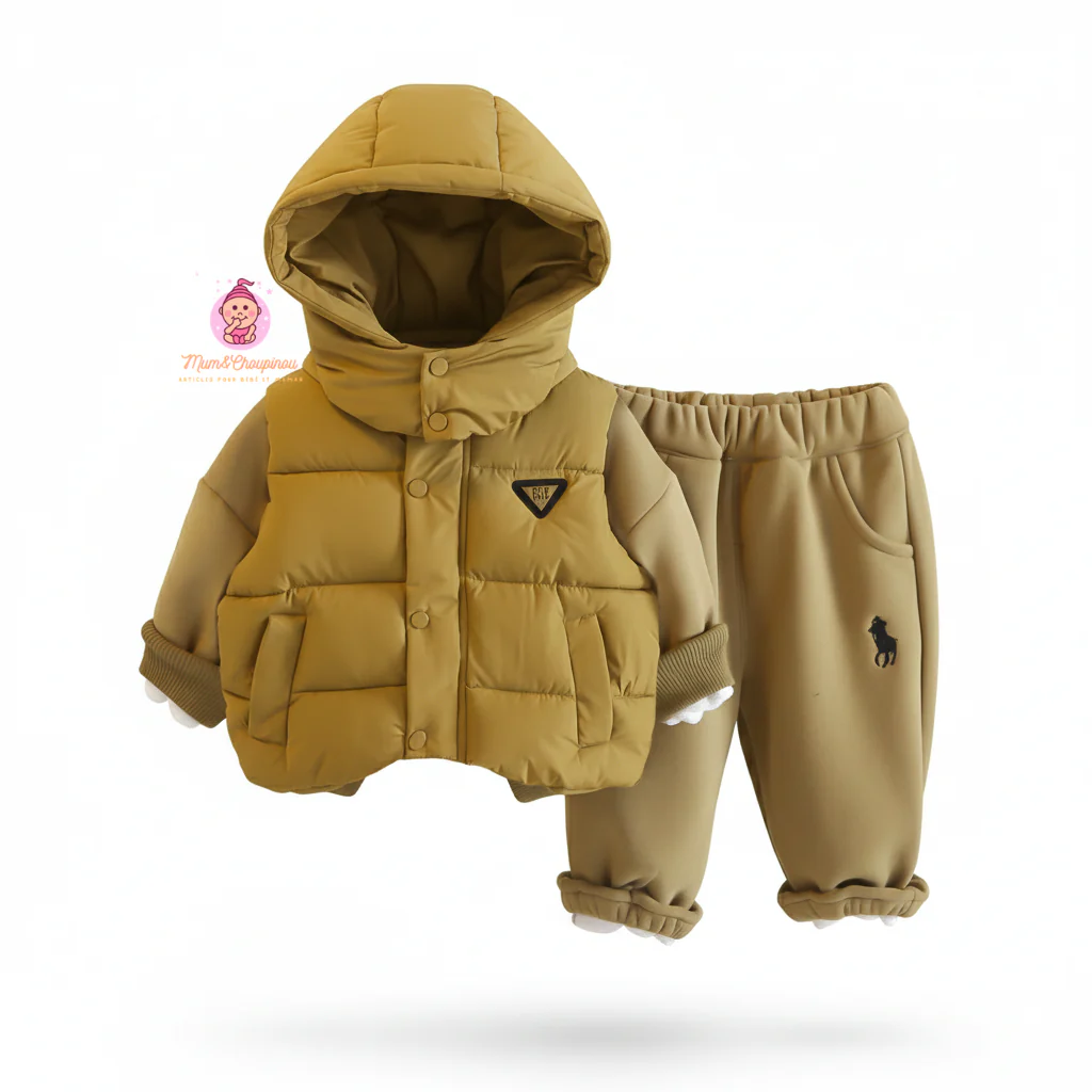Ensemble d'hiver 3 pièces à capuche enfant – Image 2