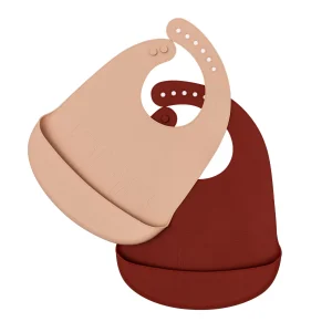 Lot de 2 Bavoirs Rust & Beige