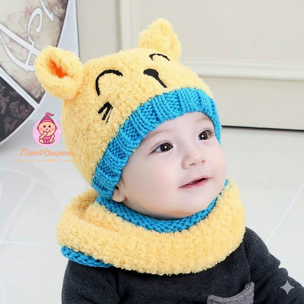 Bonnet et écharpe en laine polaire