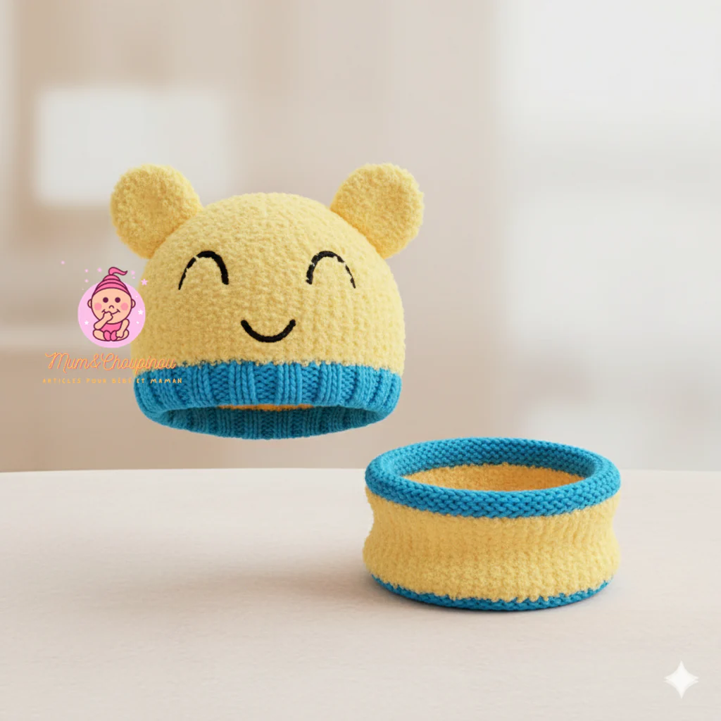 Bonnet et écharpe en laine polaire – Image 2