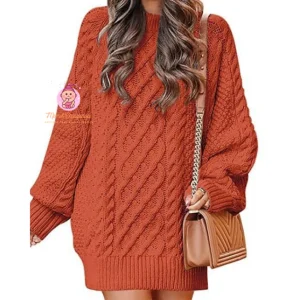 Pull robe en tricot torsadé